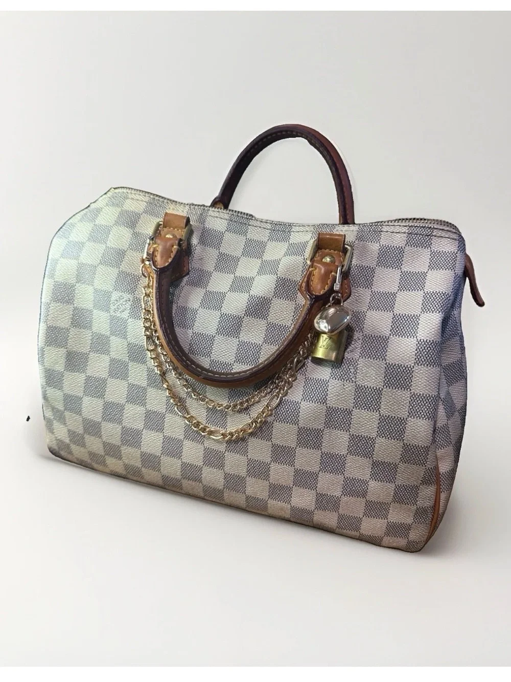 Authentic Louis Vuitton Damier Azur Speedy 30 White